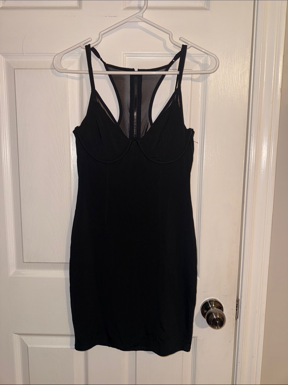 Guess Black Mesh-Back Slip Dress with Underwire Cups
